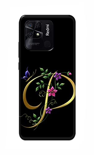Image of Printed Hard Back Cover Case for Redmi 10 | Redmi 10 Power Back Cover (Alphabet P) -1803