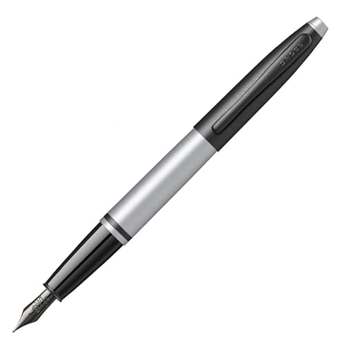 Pluma fuente Cross Calais gris mate y negro