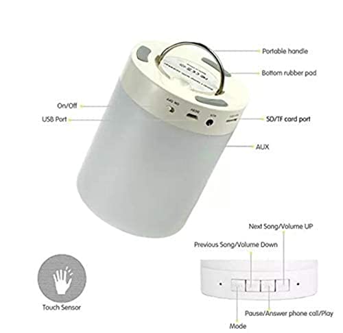 Image of Careflection Acrylonitrile Butadiene Styrene Led Touch Lamp Wireless HiFi Light, USB Rechargeable Portable Bluetooth Speaker with TWS for Festival, Camping, Different Lighting Modes-Multi-Color