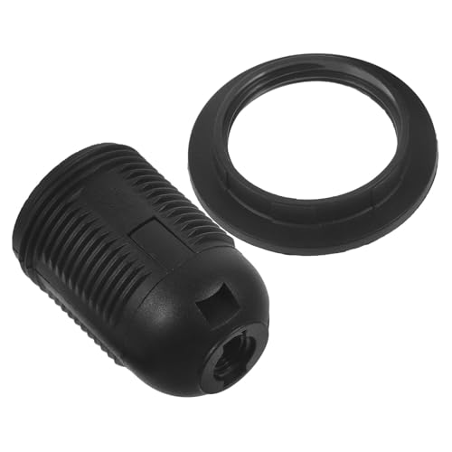 Housoutil E26 Light Bulb Socket Lamp Holder Flame Retardant Lamp Base Full Threaded Screw for Pendant 250v Black
