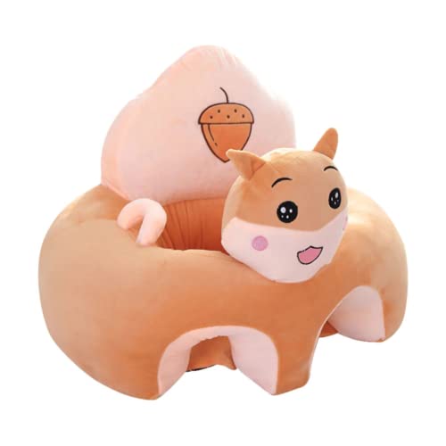 Siège de Soutien pour Bébé, Mignon de Dessin Animé Coussin Canapé Assis Bébé pour S'asseoir en Peluche Remplie de Coton Nouveau-né Apprend des Cadeaux de Chaise Assise pour Enfant (Écureuil)