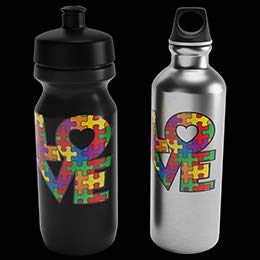 Love Autism Awareness L O V E With Heart (2 Pack) - Laminated Vinyl Sticker Decal (2) #TOP6