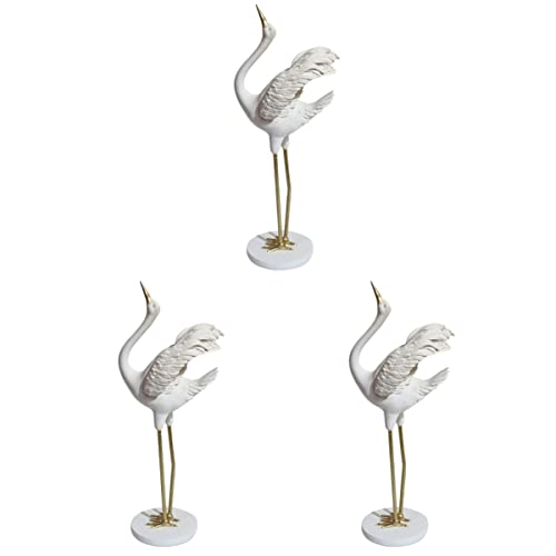 Tofficu 3 Uds Mini Decoración de Escritorio de Pie Centro Creativo Patio Artesanía Estatuilla Escritorio Señuelo Hogar Garza Elegante Arte Moderno Estatua Viviente Escultura Decoración Cover