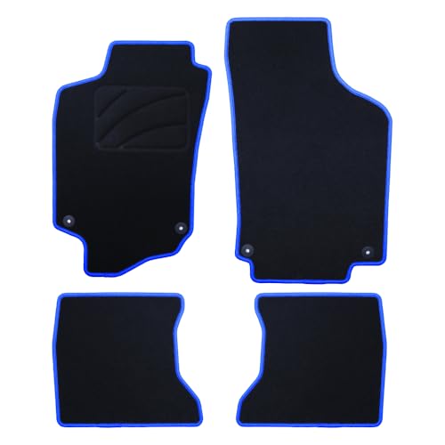 Alfombrillas Opel Combo C (2001-2012) a medida con ribete azul juego de 5 piezas para furgoneta