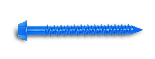 Powers Fastening Innovations 2734SD 1/4-Inch by 5-Inch Tapper and Hex Head Carbon Steel Screw Anchor Blue Perma Seal, 100 Per Box