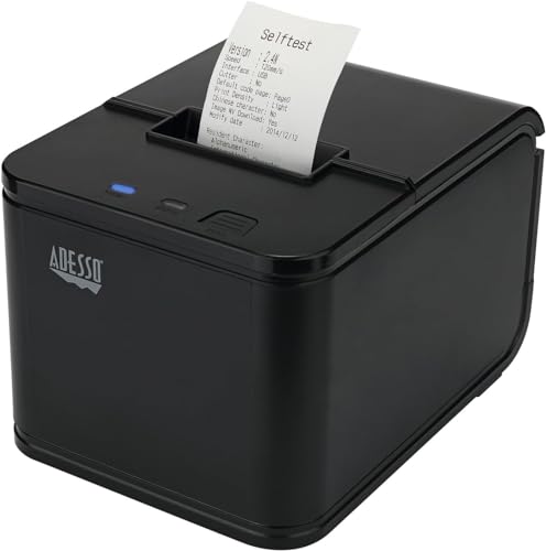 Image of Adesso NuPrint 210 Thermal Receipt Printer, 2 inch (58mm) Width, 120mm /s High-Speed, Compatible with Windows and Linux, Supports 1D Barcodes, USB Interface, Cash Drawer Connectivity