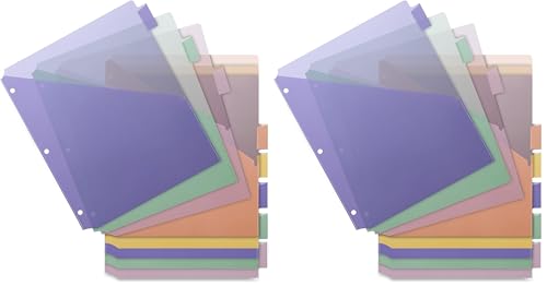 Business Source Double Pocket Index Dividers (32373), Multicolor (BSN32373) (Pack of 2)