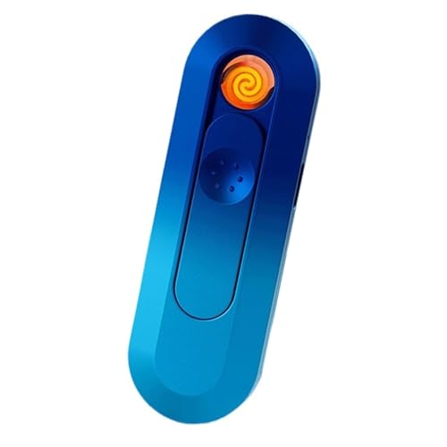 Mini Electric Lighter Plasma Lighter Windproof Profile Coil Lighter Rechargeable USB Lighter for Fire/Cigarettes, Candles (Color : Light blue)