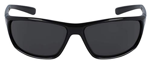 Nike Rabid Rectangular Sunglasses, Black/Grey, 63 mm