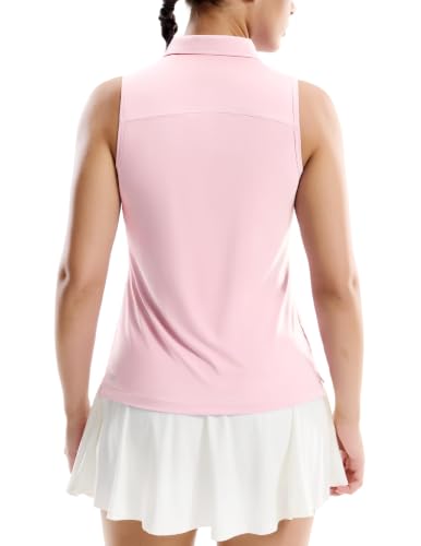 Image of MIER Womens Sleeveless Golf Polo Shirt, UPF 50+ Quick Dry Quarter Zip Tops