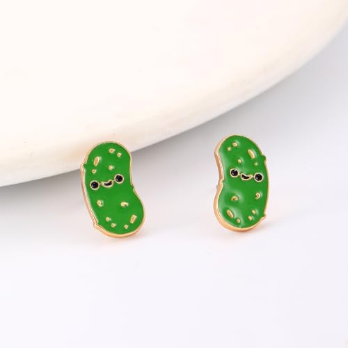 Pickle Earrings For Women, Cute Pickle Enamel Studs Cucumber Funny Statement Trendy For Birthday Daily Emotional Support Jewelry Gifts4
