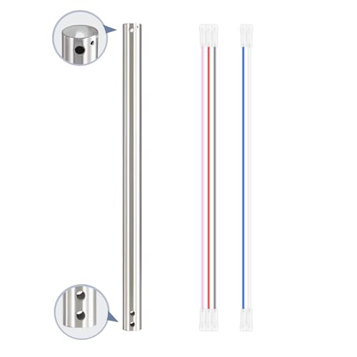 36 Ceiling Fan Downrod Extension for Most Ceiling Fans, Nickel, Non-Threaded