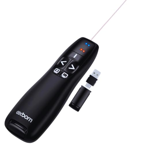 Apresentador de Slides Sem Fio com Ponteiro Laser – Alcance de 30m, Conexão USB 2.4GHz, Compatível com Windows, macOS, Linux e Android – Controle Remoto para Apresentações Profissionais