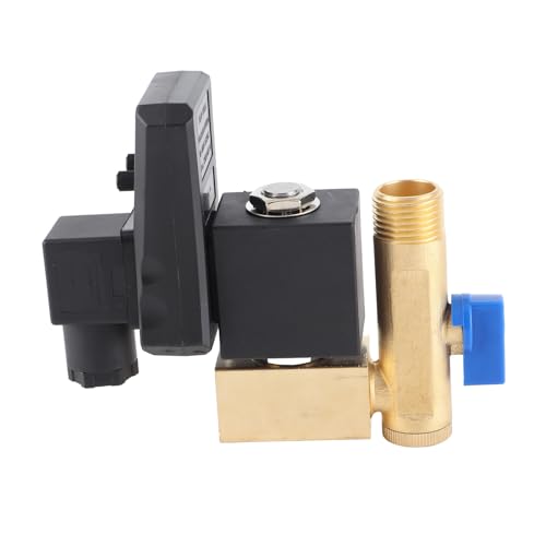 Automatisches Ablassventil, G1/2 DN15, elektronisches Ablaufventil, automatisch, zeitgesteuert, für Kondensat von Luftkompressoren (AC230 V) (230 V)