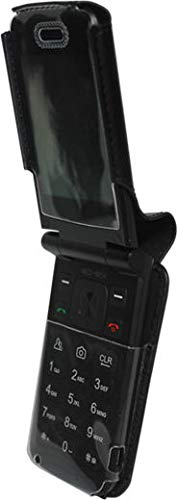 Beltron Leather Fitted Case For Orbic Journey V Verizon / Tracfone Flip Phone - Features: Rotating Belt Clip, Screen & Keypad Protection, Secure Fit #TOP1
