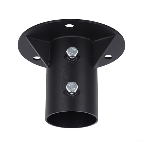 Brida de piso ajustable de acero negro para postes estables 7