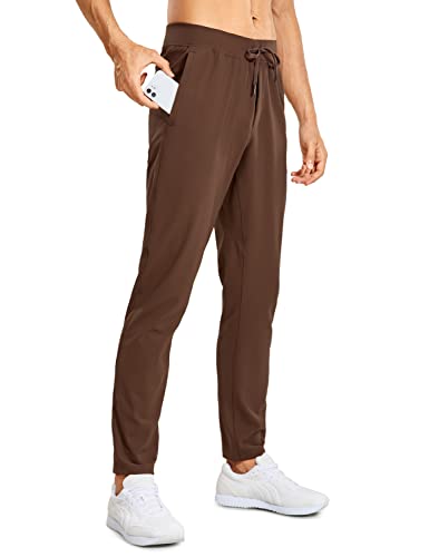 CRZ YOGA Pantalon de Voyage de randonnée athlétique léger pour Hommes avec Poches - 76 cm Marron foncé XL