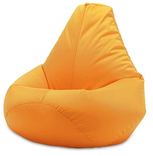 Beautiful Beanbags - Adult Highback Beanbag Chair - Large Water-Resistant for Indoor and Outdoor Use - Lounge or Gaming Chair - Manufactured in UK (Yellow)