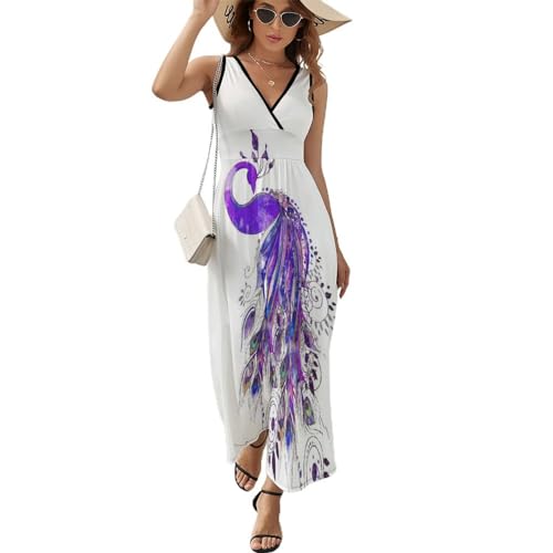 Robe longue d'été sans manches col V pour masquer les complexes avec légèreté