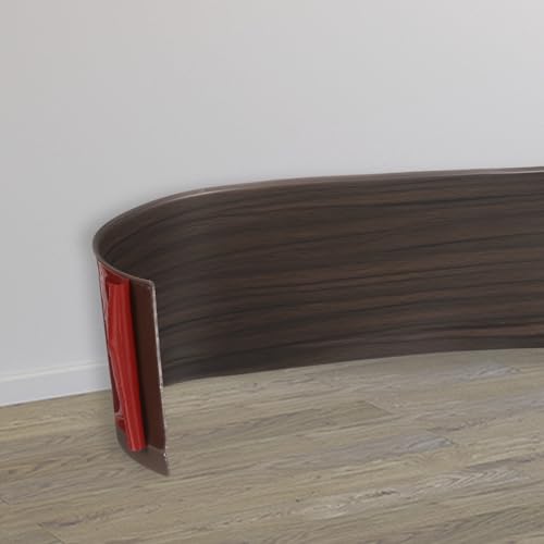 Moldura de vinilo flexible autoadhesiva nogal negro para base de pared 2