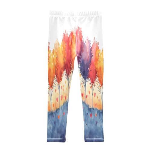Bolaz Toddler Girls Leggings Printed Yoga Pants Leggings Trees with Colorful Leaves for Kids2