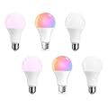 ILLUMAXINF A19 Smart Light Bulbs, WiFi Bluetooth Color Changing LED Light Bulbs, Music Sync, 60W Equivalent 800LM, Dimmable, Supports Alexa, Google Assistant, 6 Pack…
