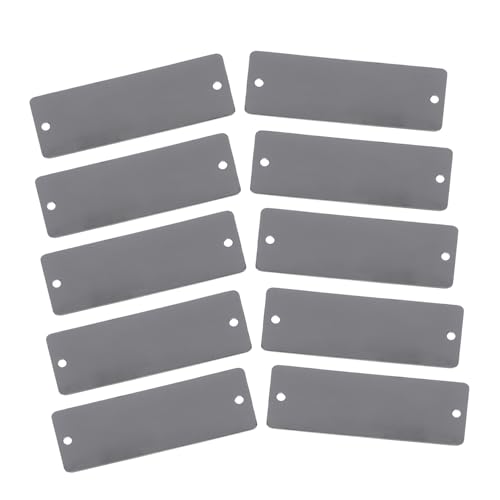 POPETPOP 10 Piezas Placas de Acero Inoxidable para Grabado Resistentes la Corrosión y Deformación Etiquetas Metálicas Industriales para Maquinaria y Señalización con Superficie Pulida y