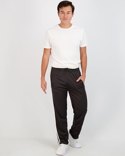 Real Essentials Men'S Mesh Athletic Active Gym Workout Open Bottom Sweatpants Pockets Sports Training Soccer Track Running Casual Lounge Comfy Jogging Quick Dry Drawstring Pants- Set 5 thumb #4