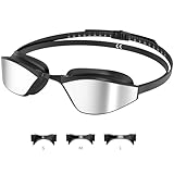 Findway Wettkampf Schwimmbrille, Anti-Beschlag, Anti-Dichtigkeit, Austauschbarer Nasensteg, Schwimmbrillen Geeignet für Schwimmen Praxis Training Wettbewerb Freizeit für Herren und Damen