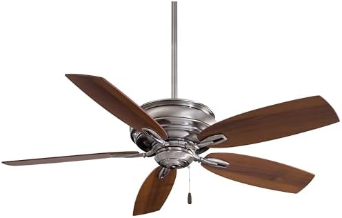 MINKA-AIRE F614-PW Timeless 54" 5-Blade Ceiling Fan in Pewter Finish with Dark Walnut Blades