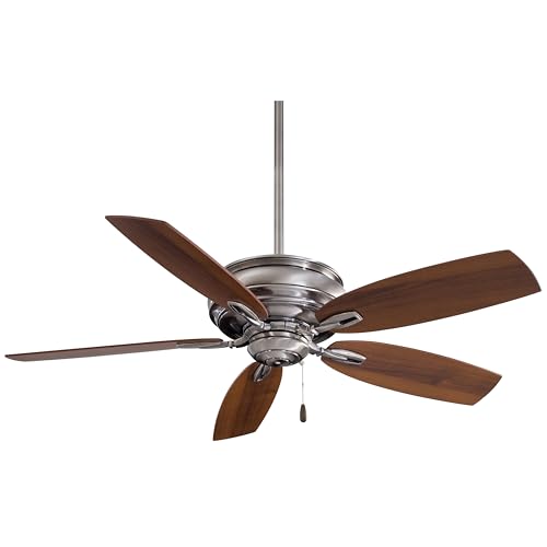 MINKA-AIRE F614-PW Timeless 54" 5-Blade Ceiling Fan in Pewter Finish with Dark Walnut Blades