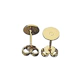 Rayher 2227906 Ohrstecker m. Platine, 6mm ø, SB-Btl 4Stück, gold