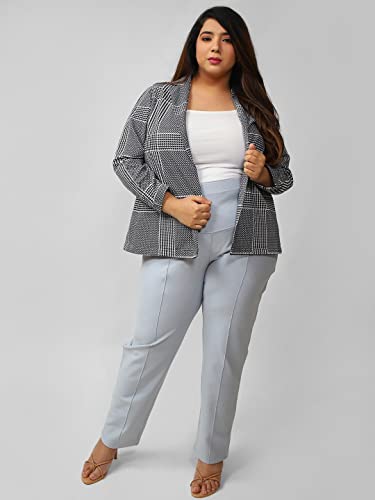 Image of AMYDUS Plus Size Women Crease Seam Tummy Shaper Pants | High-Waist | Stretchable | Straight Fit | Wide Waistband | 2 Pockets | Cloud Soft Fabric | Tummy Tucker Jeggings for Women - XL to 9 XL