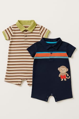 Image of TuddyBuddy 100% Cotton Romper /Jumpsuit /Bodysuit Set for Baby (Pack of 2 Playsuits)