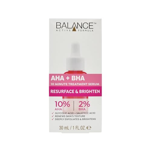 Balance Active Formula AHA 10% + BHA 2% Retexturising Serum - Tiefen-Peeling für Strahlendere Haut, Glättet das Hautbild, Dermatologisch Getestet, Sanft und Hochwirksam