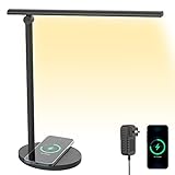 24W LED Desk Lamp with Wireless Charger, Desk Lamp with 10W Fast Charger, Desk Lamps for Home...