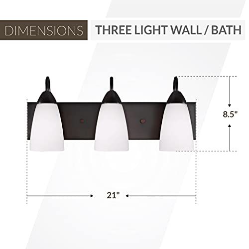 Image of Generation Lighting 4420203-710 Seville Three - Light Wall /Bath Vanity Style Fixture, Bronze