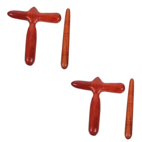 FRCOLOR 4 Piezas Herramientas de Masaje de Madera para Pies Bastones Portátiles para Acupresión y Relajación Muscular Masajeadores de Fatiga para Pies y Cuerpo