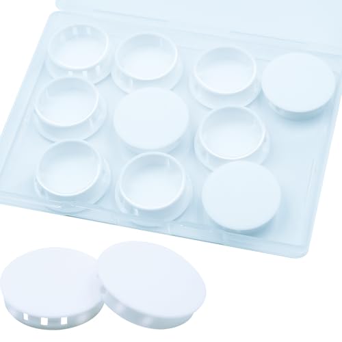 Image of 10Pcs 1-1 /4 inch(32mm) White Plastic Hole Plugs, White Hole Plugs Hardware Plugs for Round Holes, Knockout Plugs Screw Hole Plugs for Reserved Holes in Kitchen Cabinet