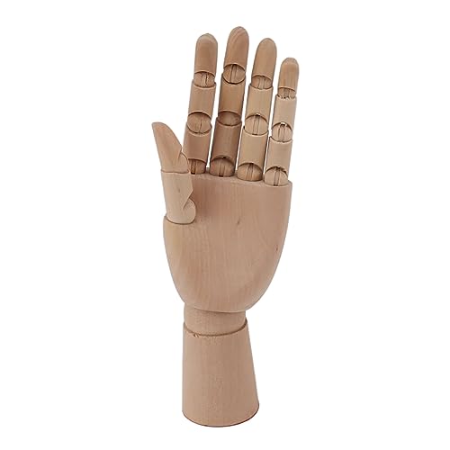 Flexible Wooden Hand Type Moveable Wooden Artists Manikin Hand Figure Hand Type Sketching Drawing Painting Desktop Decor (7116A 0101 Left Hand Small)