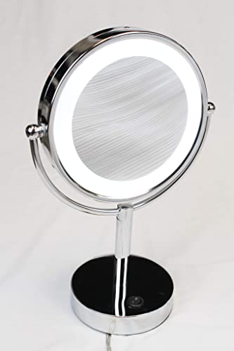Espejo de Maquillaje LED Doble Cara con Base Cromada miniatura 3