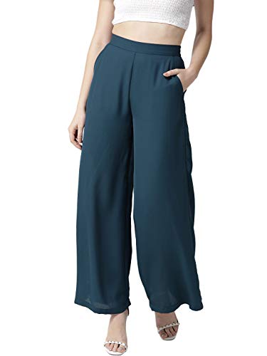 Image of Style Quotient Women Black Solid Flared Palazzos
