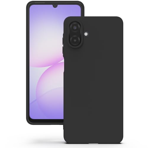 Image of YATWIN Silicone Case for Samsung Galaxy A07 4G, Soft-Touch, Shockproof, DustProof, Antiskid Phone Cover for Samsung Galaxy A07 4G - Black