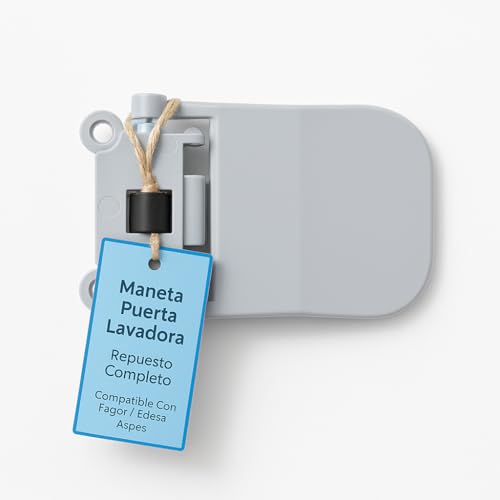 RECAMBIOS DREYMA Maneta Puerta Lavadora Blanca Compatible Con Fagor Edesa Aspes Brandt Smeg Sustitución Rápida Incluye Mecanismo Completo Referencias LA8E0000LO LA8E0000B2 AS0012711 ST0009583