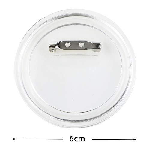 Fyess 36 PCS Button Pin Round DIY Button Badge Acrylic Design Clear Plastic Large Pin Button Clear Plastic Craft Button