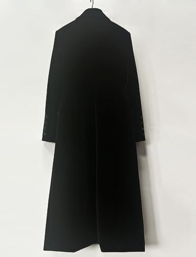 Women's Velvet Long Coat Double Breasted Buttons Blazer Formal Banquet Outfits2