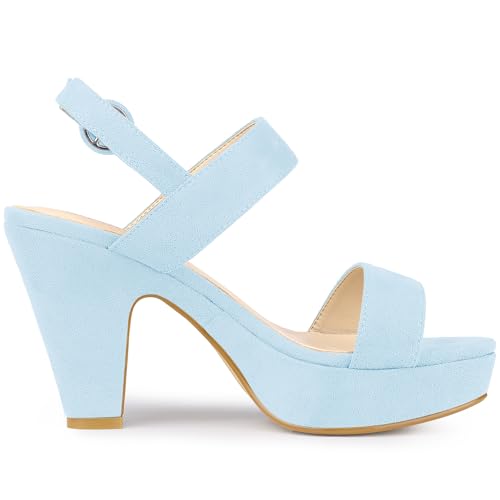 Image of Allegra K Women's Slingback Platform Heels Chunky High Heel Sandals