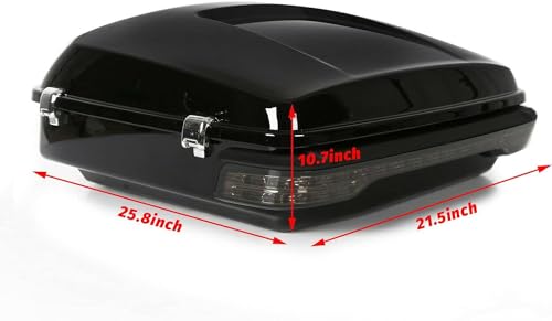 ECOTRIC Chopped Tour Pack Trunk Tail Box w/Wrap Light Compatible with 2014-2024 Harley Touring Models Street Glide Road Glide Road King Electra Glide Rear Brake Tail Light Motorcycle Trunk Luggage