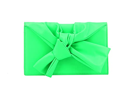 Image of Evening Clutch Messenger Style With Cute Bow Tie Purse Vegan PU Leather Crossbody Shoulder Bag by Handbag Republic