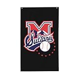 FAERVER Sultanes-de-Monterrey-Mexico-Baseball-Team Home House Flag Garden Flag 3 x 5 Ft Banner Flag Vertical Flag with 2 Brass Grommet, Black-8
